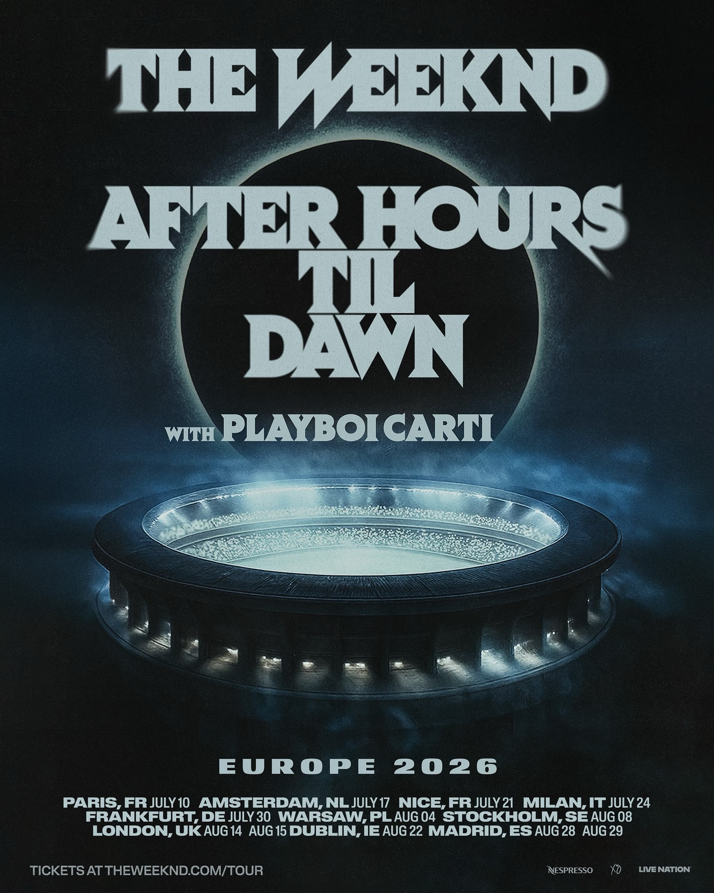 The Weeknd After Hours Til Dawn Stadium Tour Poster 2026